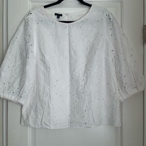 Talbots White Blouse Classic Top 12P NEW